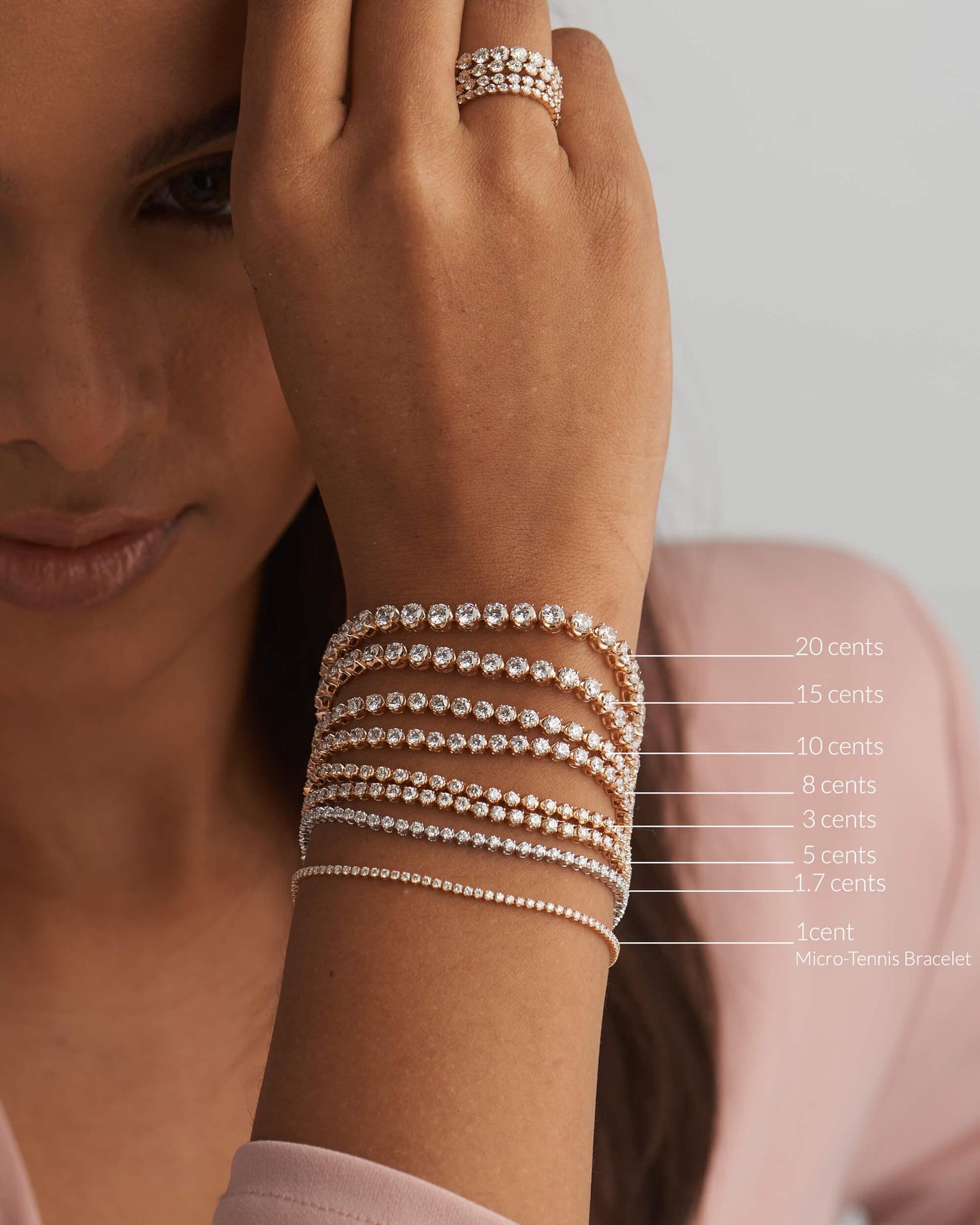 14k Solid Gold Classic Lab Grown Diamond Tennis Bracelet ( 10 Cents) - JBR Jeweler