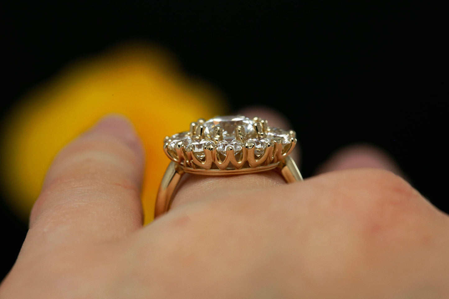 2.60 CT Lab-Grown Diamond Halo Engagement Ring Vintage Look