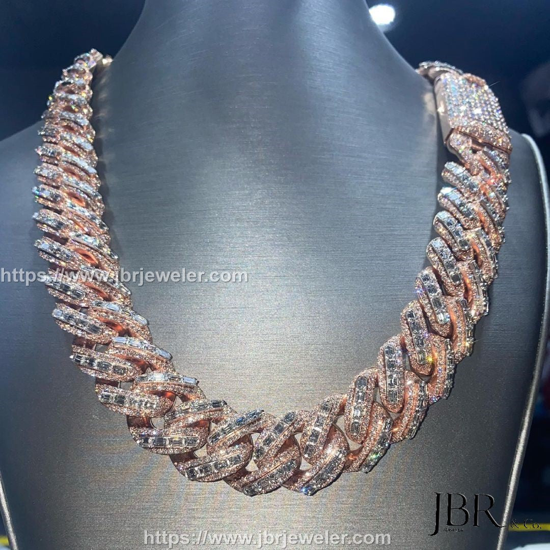 22mm Moissanite Cuban Link Chain – Luxurious Iced Out Design – JBR