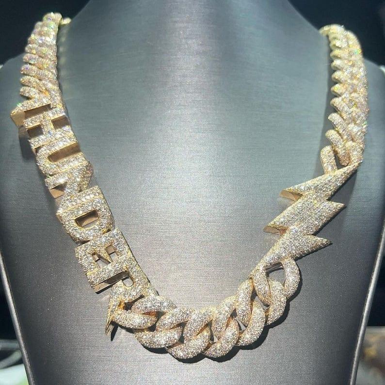 Diamonds 20mm Miami Cuban Link Chain Emerald Cut Cuban Link Chain
