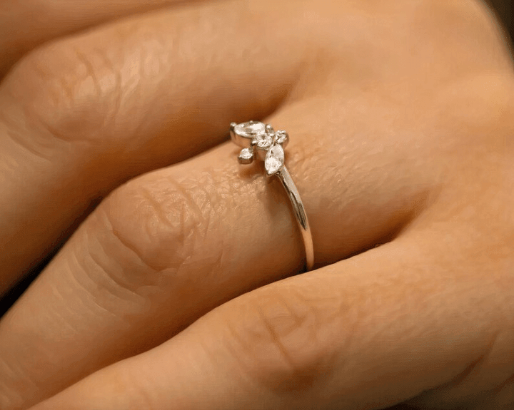 Delicate Butterfly inspired Lab Grown Diamond Stackable Ring - JBR Jeweler