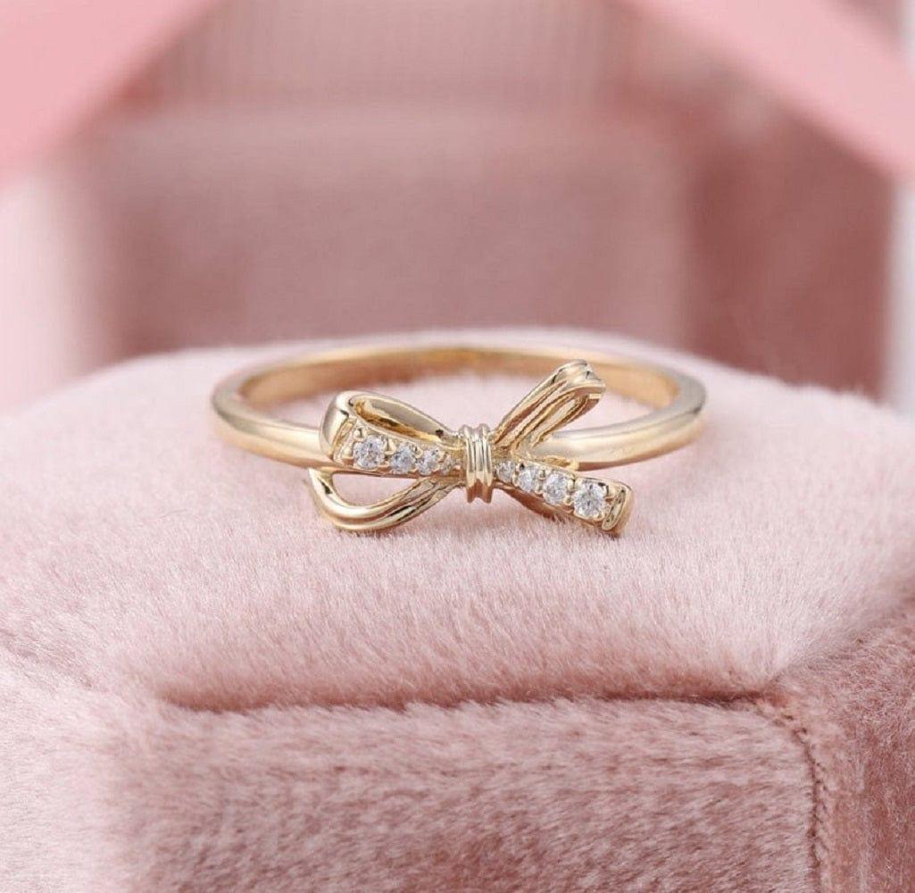 14k Gold Bow Ring/Bow Jewelry/Ribbon Jewelry/Bridesmaid Gifts/Ribbons and  Bows, /Minimal ring/Layered Ring/Wedding Band