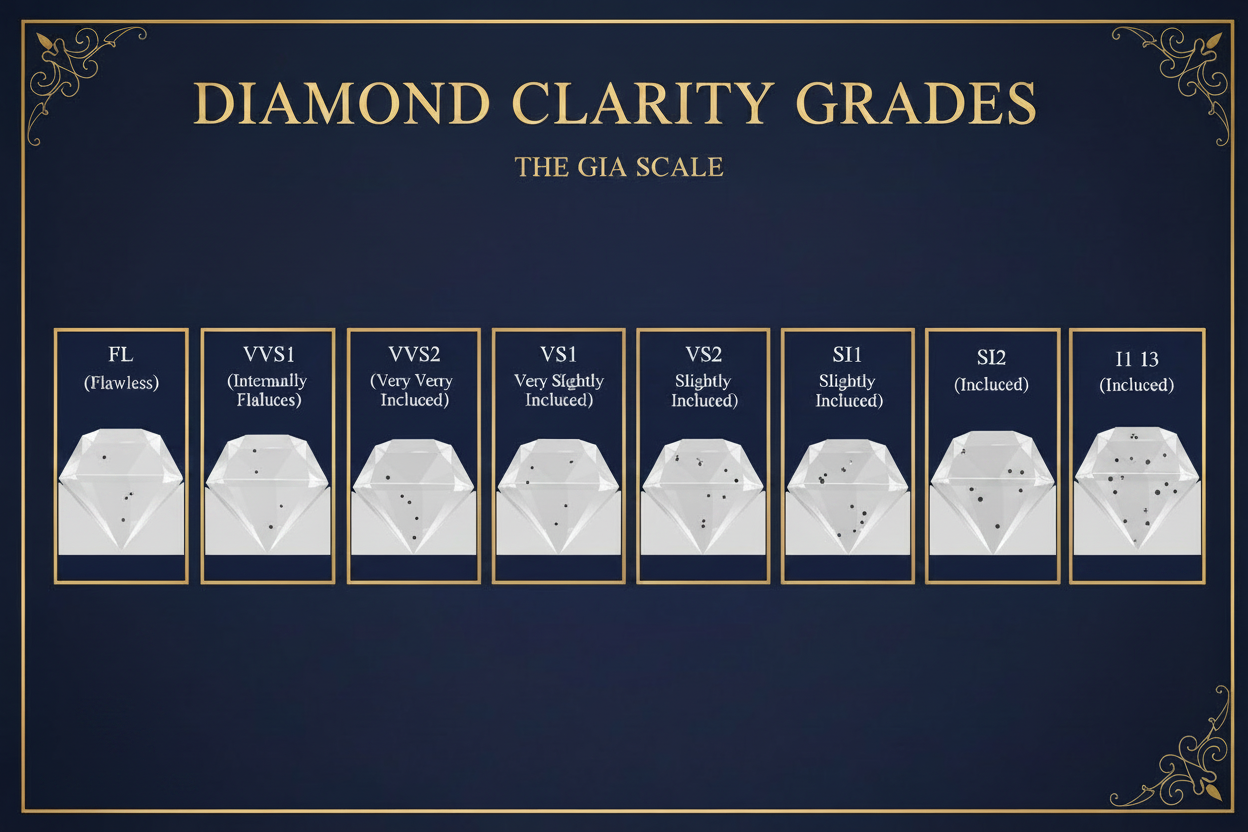 Diamond Clarity Chart Explained: Complete Grading Scale (FL to I3)