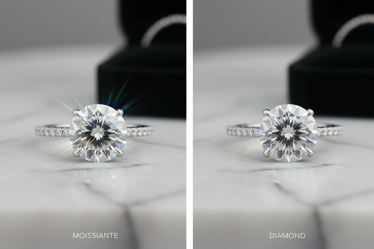Moissanite vs. Diamond: What's the Difference?