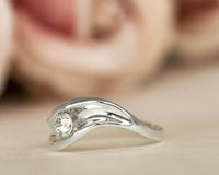 0.50Ct Round Cut Tension Set White Gold Moissanite Engagement Wedding Ring - JBR Jeweler