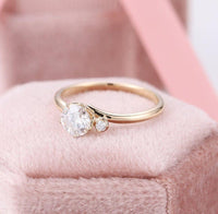 0.50Ct Round Cut Yellow Gold Dainty Japanese Style Anniversary Inspired Engagement Ring for Gift - JBR Jeweler