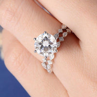 1.00 CT Art Deco Bridal Set Antique Diamond Moissanite Engagement Ring Wedding Band - JBR Jeweler