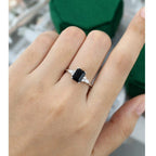 2.00 Emerald Cut Black Moissanite Yellow Gold Women Engagement Ring - JBR Jeweler