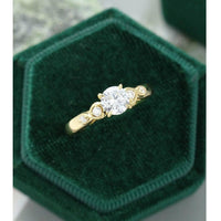 1.00 CT Round Cut Euro Antique Diamond Moissanite Engagement Ring - JBR Jeweler