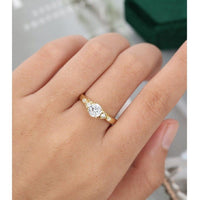 1.00 CT Round Cut Euro Antique Diamond Moissanite Engagement Ring - JBR Jeweler