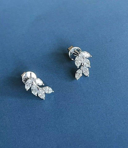 1.00 TCW Marquise Cut Leaf Design Moissanite Stud Earring - JBR Jeweler