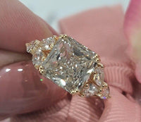 1.00Ct Asscher Lab Grown Diamond Marquise Accent Engagement Ring - JBR Jeweler