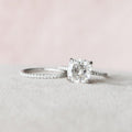 1.00CT Cushion Lab-Grown Diamond Classic Bridal Set with Matching Band (2Pcs) - JBR Jeweler