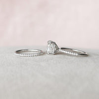 1.00CT Cushion Lab-Grown Diamond Classic Bridal Set with Matching Band (2Pcs) - JBR Jeweler