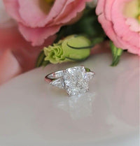 1.00Ct Elongated Cushion Lab Grown Diamond Side Trillion Engagement Ring - JBR Jeweler