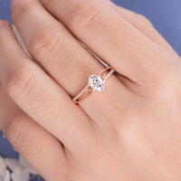 1.00CT Oval Cut Gold Twig Vine Eternity Flower Moissanite Engagement Promise Ring - JBR Jeweler