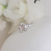 1.00Ct Oval Lab Diamond Engagement Ring With Enhancer Matching Eternity Bridal Set - JBR Jeweler