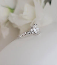 1.00Ct Oval Lab Diamond Engagement Ring With Enhancer Matching Eternity Bridal Set - JBR Jeweler