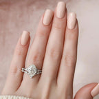 1.00CT Oval Lab-Grown Diamond Basket Bridal Set With Wedding Band(2Pcs) - JBR Jeweler