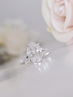 1.00Ct Oval Lab Grown Diamond Engagement Ring With Matching Bridal Set - JBR Jeweler