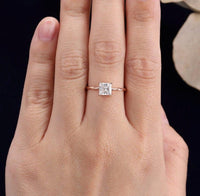 1.00CT Princess Cut Solitaire Twisted Delicate Moissanite Engagement Ring - JBR Jeweler