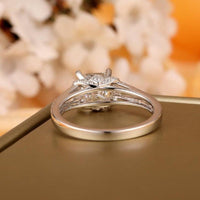 1.00CT Princess Cut White Gold Split Shank Moissanite Wedding Engagement Ring - JBR Jeweler