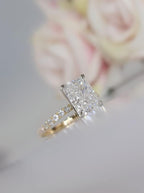 1.00Ct Radiant Lab Diamond Engagement Ring With Matching Eternity Band Set - JBR Jeweler