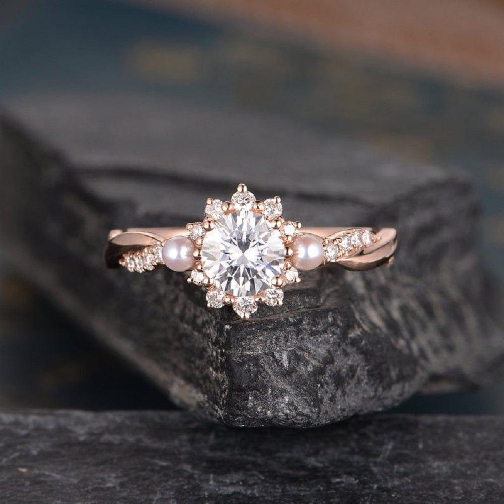 Twisted halo engagement ring rose gold sales