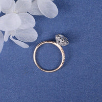 1.00Ct Round Cut Gold Unique Flower Halo Set Promise Moissanite Engagement Ring - JBR Jeweler