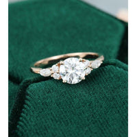 1.00CT Round Cut Promise Anniversary White Gold Unique Moissanite Wedding Engagement Ring - JBR Jeweler