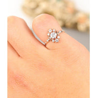 1.00CT Round Cut Rose Gold Unique Bridal Promise Moissanite Engagement Ring - JBR Jeweler