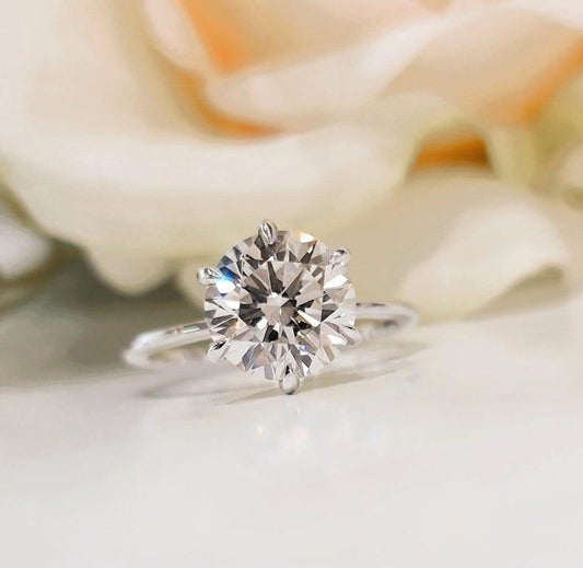 1.00Ct Round Lab Grown-CVD Diamond Solitaire Engagement Ring - JBR Jeweler