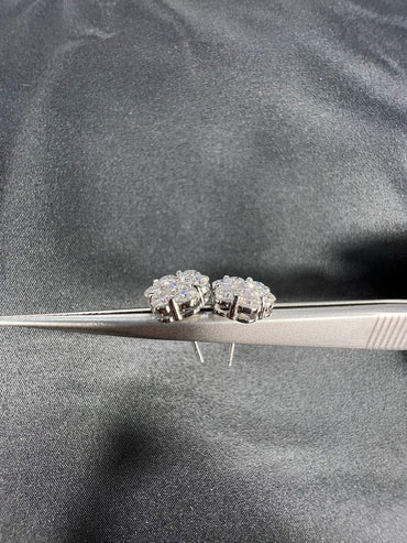 1.10 TCW Round Cut Lab Grown Diamond Screw Back Earring - JBR Jeweler