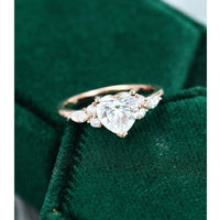 1.25 CT Heart Cut Marquise Accent Diamond Moissanite Engagement Ring - JBR Jeweler