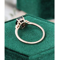 1.25 CT Oval Cut Black Moissanite Cluster Ring Rose Gold Unique Wedding Engagement Ring - JBR Jeweler