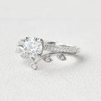 1.25CT Round Cut Lab Grown Diamond Crown Bridal Ring Set with Band (2PCS) - JBR Jeweler