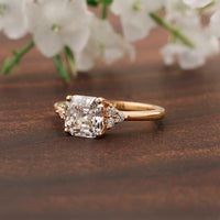 1.50 CT Asscher Diamond Cluster Moissanite Engagement Ring - JBR Jeweler