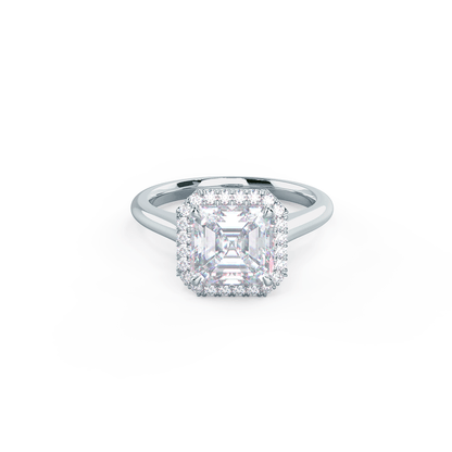 1.50Ct Asscher Cut Lab Grown-CVD Diamond Halo Engagement Ring - JBR Jeweler