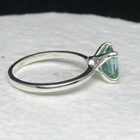 1.50CT Classic Asscher Cut Blue Green Moissanite Engagement ring In White Gold - JBR Jeweler
