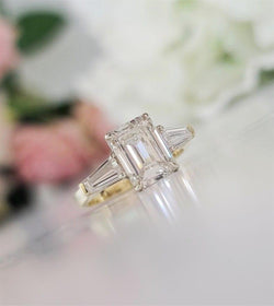 1.50Ct Emerald Cut Lab Grown-CVD Diamond Engagement Ring - JBR Jeweler