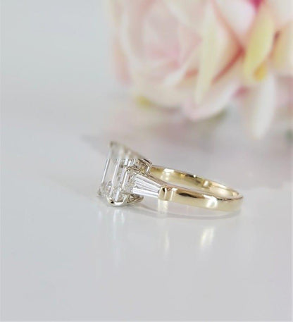 1.50Ct Emerald Cut Lab Grown-CVD Diamond Engagement Ring - JBR Jeweler