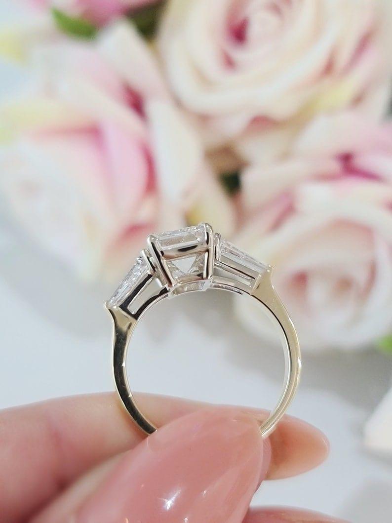 1.50Ct Emerald Cut Lab Grown-CVD Diamond Engagement Ring - JBR Jeweler