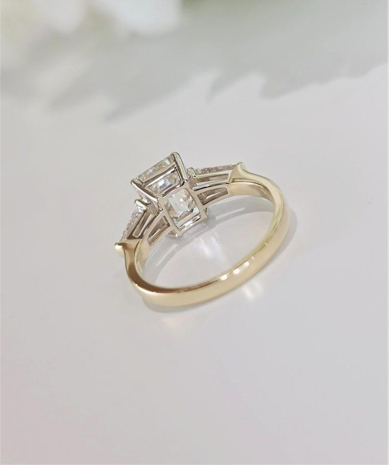 1.50Ct Emerald Cut Lab Grown-CVD Diamond Engagement Ring - JBR Jeweler