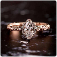 1.50CT Marquise Cut Moissanite Vintage Style Engagement Ring - JBR Jeweler
