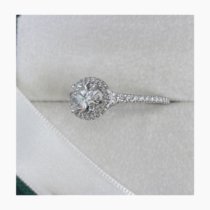 1.50Ct Oval Cut Diamond Lab Grown-CVD Vertical Halo Engagement Ring - JBR Jeweler