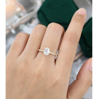 1.50CT Oval Cut Half Eternity Solitaire Diamond Wedding Moissanite Engagement Ring - JBR Jeweler