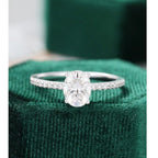 1.50CT Oval Cut Half Eternity Solitaire Diamond Wedding Moissanite Engagement Ring - JBR Jeweler