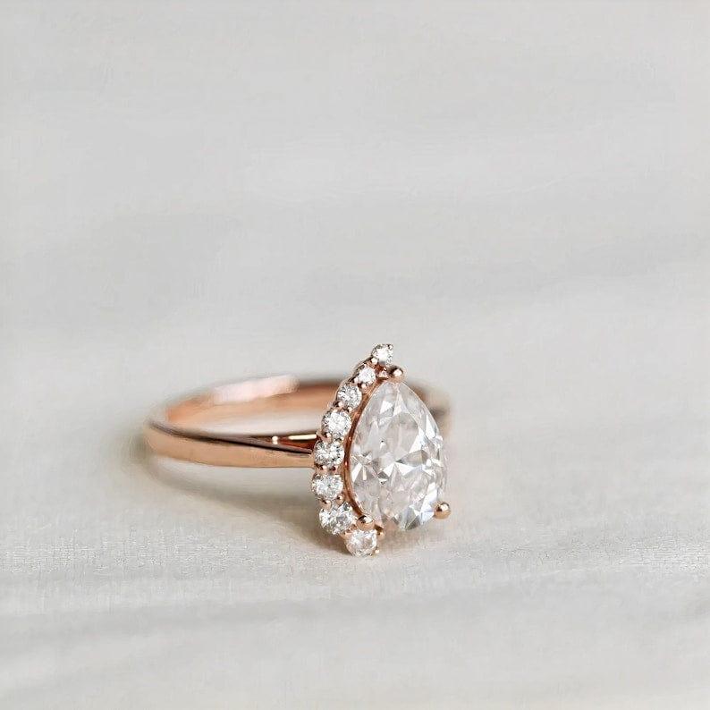 1.50CT Pear Cut Lab-Grown Diamond Art Nouveau Engagement Ring - JBR Jeweler