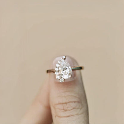 1.50CT Pear Cut Lab-Grown Diamond Art Nouveau Engagement Ring - JBR Jeweler