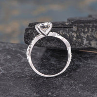 1.50CT Round Cut Infinity BlackWhite Gold Moissanite Diamond Engagement Ring - JBR Jeweler